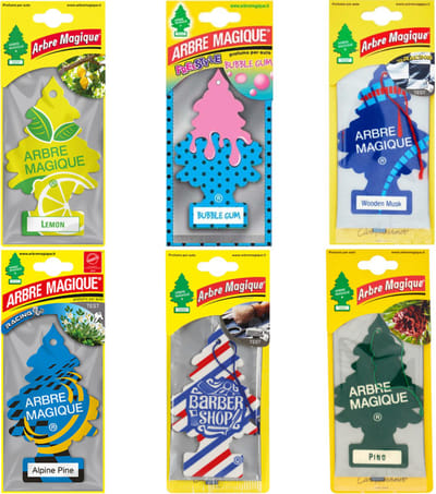 Set van 6 - Arbre Magique Geurboom luchtverfrisser voor in de auto – Car Parfum – Geurboompje – Geurbooster – Wonderboom – Geurverfrisser – Nieuwe Auto – Autogeur – Autoparfum – Geurblad