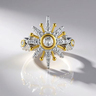 Cavill - Zilveren ring met 0,25 ct witte topaas en 0,45 ct zirkonia - 925 sterling zilver - Rond slijpsel - Elegante sieraden dames