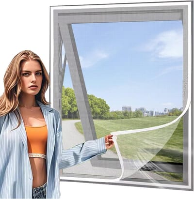 Horrengaas Rol - Insectenwering Raam - Buiten Lucht - Zonder Boren - 80x135cm - Wit