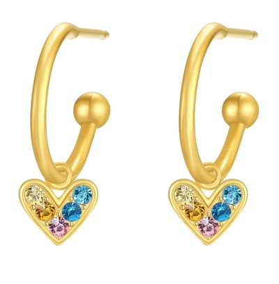 Oorbellen Hart - RVS - 12x20 mm - Goudkleurig – valentijn – cadeau