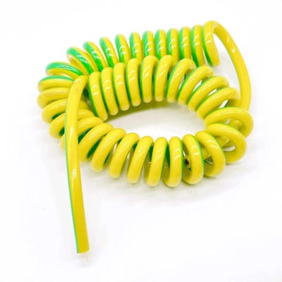 Spiraalkabel - Aardingslijn Veerkabel - Elektrische Aansluitingen - Geelgroen Tweekleurig - 10 mm2 - Geelgroen