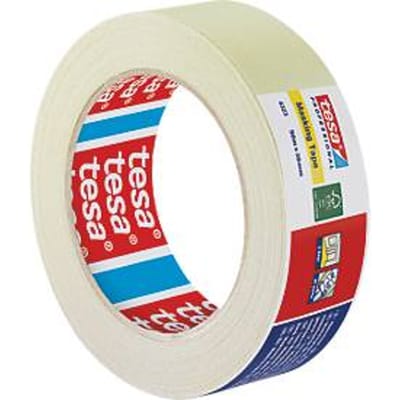 tesa tesakrepp 4323 Basic afplakband, licht beige, 50 m × 38 mm, gemakkelijk afscheurbaar, voor schilderwerk