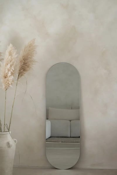 Nordic Style® Ovale spiegel 125x40cm - Frameloos - Scandinavische Spiegels - Ovaal - Zonder lijst - Randloos - Frameloos - Pas spiegel - Staande spiegel - Kleedkamer spiegel - Pas