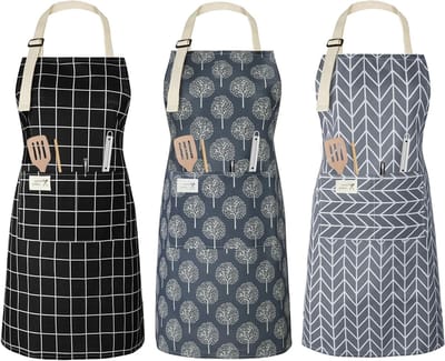 Waterdichte en Verstelbare Keuken Schort Set van 3 Stuks met Pocket voor Koken, Tuin en Restaurant Gebruik, Unisex en Geschikt voor Iedereen