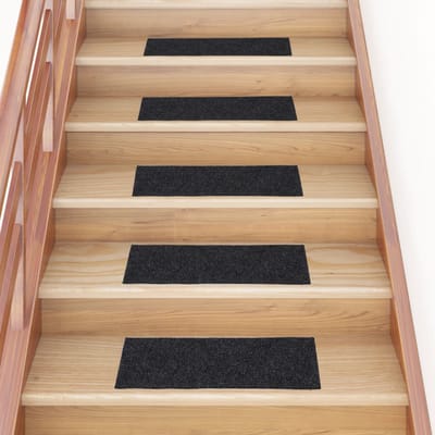 vidaXL - Trapmatten - zelfklevend - 15 - stuks - 60x25 - cm - donkergrijs - rechthoekig