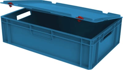 Alpac Stapelbak met deksel - Opbergbak met deksel - 600 x 400 x 190 mm - 30L - Blauw