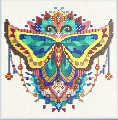Borduurpakket met kralen - parels - APS - MANDALA butterfly - Vlinde - B561