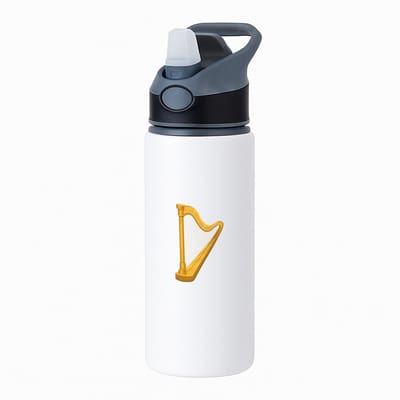 Hacebo® - Harp waterfles met rietje zwart - Muziek - Muzikanten - Instrument - snaarinstrument - muzikanten - water fles - 650ML