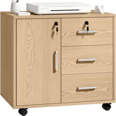 HOMCOM Printerkast - Spaanplaat - 60x40x56cm - Bruin