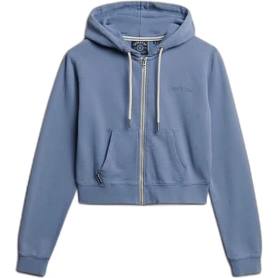 Superdry - Essential Logo Cropped Zip Hoodie - Dames - Hoodies