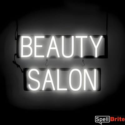 BEAUTY SALON - Lichtreclame Neon LED bord verlicht | SpellBrite | 61 x 38 cm | 6 Dimstanden - 8 Lichtanimaties | Reclamebord neon verlichting
