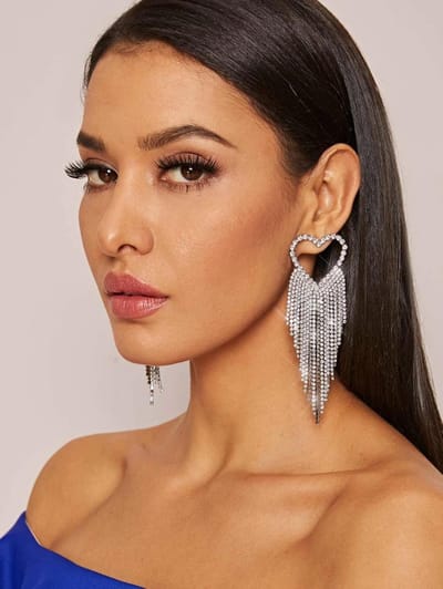 2 stuks modieuze lange oorbellen met kwastjes voor dames, oorbellen, accessoires voor banketten en feesten brown