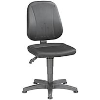 Werkstoel Unitec, stoffen bekleding, glijders, visa zwart