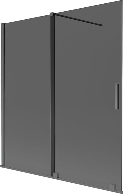 Mexen Velar 2-delige schuifbare badwand 150 x 150 , grafiet, geborsteld grijs - 896-150-000-41-66