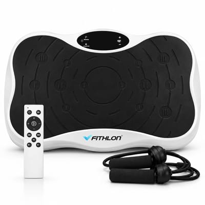 Fithlon Trilplaat Wit - Trilplaat fitness - Powerplate - Inclusief weerstandsbanden en handvatten - 5 trainingsprogramma's - 99 snelheidniveaus - Bluetooth - Extra krachtige motor