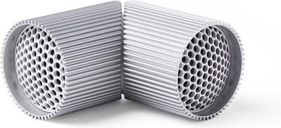 Lexon Design Ray Bluetooth TWS Magnetische Stereo Speakerset - Raw Aluminium