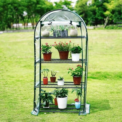 Draagbare Kas - Kweekkas Buiten - Planten Overwinteren - Oprolbare Deur - 3 Lagen 47 Inch - Transparant