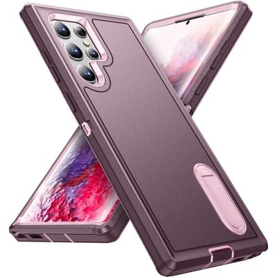 Coque Pour Samsung Galaxy S24 S23 S22 Ultra plus A16 A06 A15 Robuste Antichoc Anti-Rayures Rugueuse Protectrice avec Support Samsung S22 Plus gray