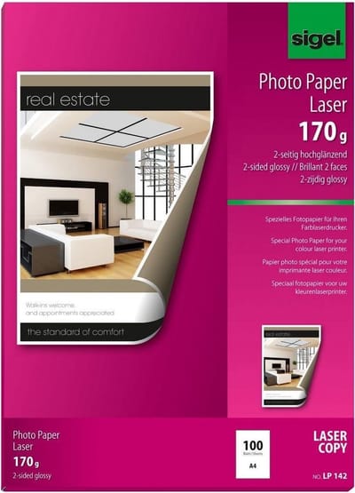 Fotopapier Sigel kleuren- - laser A4 hoogwit glans 170gr 1