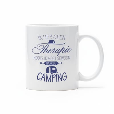 Ik Heb Geen Therapie Nodig Ik Moet Gewoon Naar de Camping Mok 330 ml – Grappige Camping Quote Keramische Mok – Perfect Cadeau voor Kampeerliefhebbers