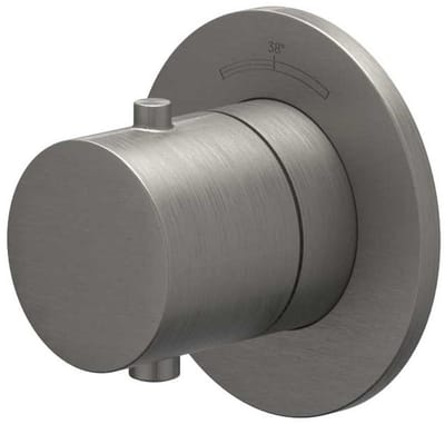 IVY Bond Afbouwdeel inbouwthermostaat symmetry met rond rozet Geborsteld metal black PVD