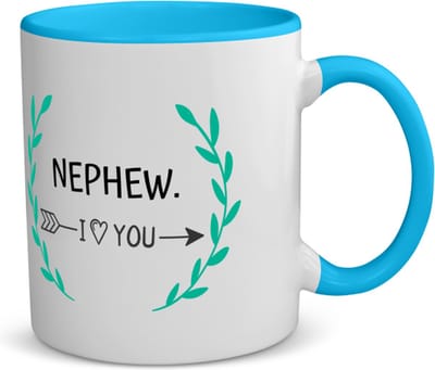 Akyol - nephew i love you koffiemok - theemok - blauw - Neef - de liefste neef - verjaardag - cadeautje voor neef - neef artikelen - kado - geschenk - 350 ML inhoud