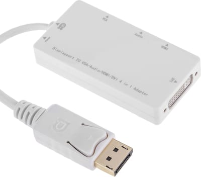 BeMatik - DisplayPort naar VGA Audio HDMI DVI-adapter Wit