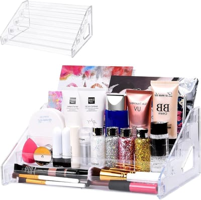 Grote Capaciteit 5-Lagen Cosmetica Organizer, Duidelijke Acryl Make-up Stand voor Nagellak en Make-up Penselen, Ideaal voor Schoonheid en Organisatie