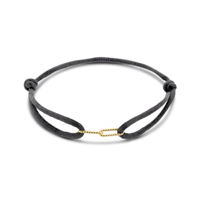 Armband Satijn 13 - 26 Cm 14K Goud Met Rubber/Nylon/Leer