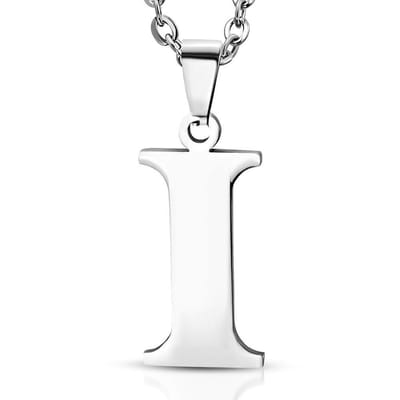 Amanto Ketting Letter I - 316L Staal - Alfabet - 12x26mm - 60cm