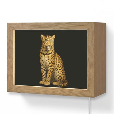Wandlamp 20x15 cm - Oplaadbaar - Panter - Realistisch - Bruin - Wandlampen binnen woonkamer - Slaapkamer lamp met kabel - Decoratieve nachtlamp - Vloerlamp snoer