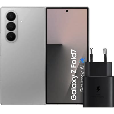 Samsung Galaxy Z Fold 7 256GB Zilver 5G + Samsung Oplader 25 Watt Zwart