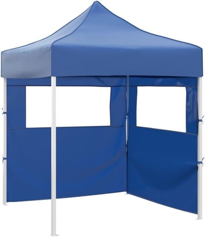 Opvouwbare Partytent - Tuinpaviljoen Tent - Buitenfeesten Organiseren - Met 2 Wanddelen - 2x2 Meter - Blauw
