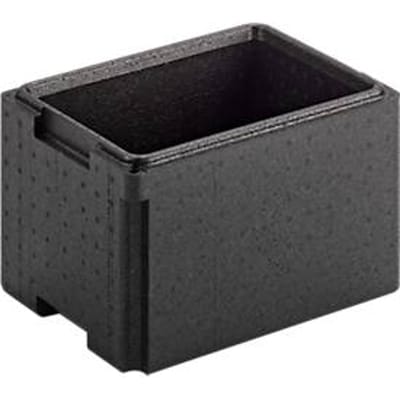 EPP isolatiebox voor isolatiecontainers, 12 l, met handgreepstrip, stapelbaar, L 370 x B 270 x H 232 mm, zwart
