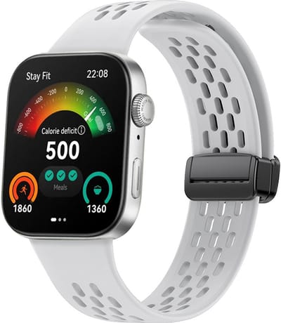 Stravo Sportief Siliconen Horlogebandje met Magnetische Sluiting – Geschikt voor Huawei Watch Fit 5 / Watch Fit 5 Pro / Watch Fit 4 / Watch Fit 4 pro / Watch Fit 3 – Ademend & Comfortabel Horlogeband – Wit