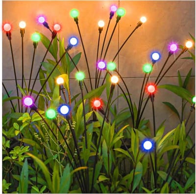 RGB 20 LED zonne-aangedreven gloeiwormpjes lamp - solar tuin led vuurwormen steeklamp - buitenverlichting op zonne-energie tuinverlichting op zonneenergie