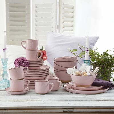 LOBERON Servies set van 30 Biarré roze