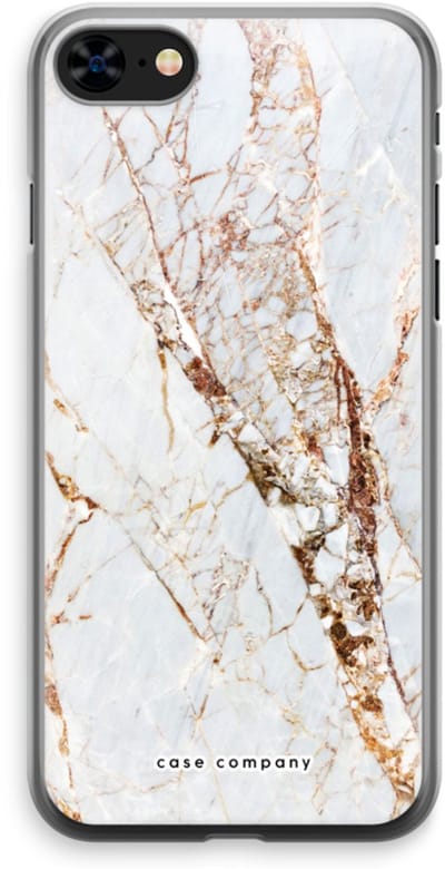Case Company® - Hoesje geschikt voor iPhone 8 hoesje - Goud marmer - Soft Cover Telefoonhoesje - Bescherming aan alle Kanten en Schermrand
