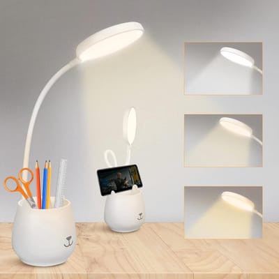 Oogverzorgende Telefoonhouder met LED Verlichtingsmodi en Aanraakbediening - Multifunctionele Telefoonstandaard met Verstelbare Arm - Ideaal voor Video-Oproepen, Make-up en Lezen