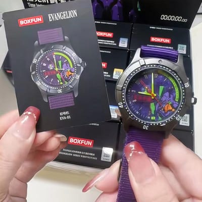 Nieuwe Box Fun Blind Box Horloge Eva Evangelion Thema Aangepaste Anime Figuur Mystery Box Verjaardagscadeau Verzamelspeelgoed Voor Anime Fans gray