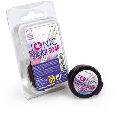 AMMO by Mig Jimenez Hobbypenseel - MIG IO0705 Ionic Smart Colors - Brush Soap - Reinigszeep voor Penselen - 10g Accessoires set