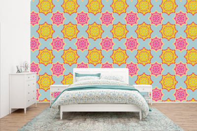 Behang - Fotobehang Flower Power - Design - Hippie - Breedte 400 cm x hoogte 240 cm