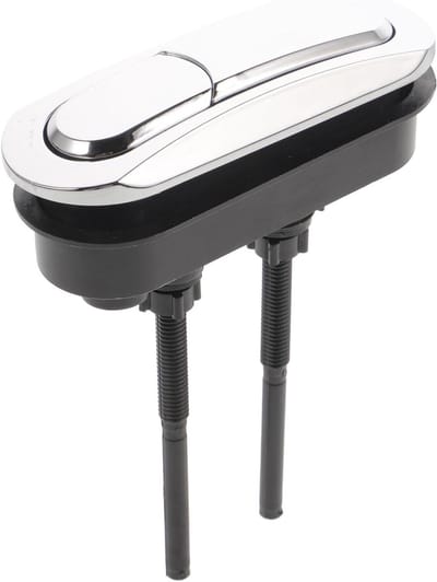 Toilet Spoelknop - Dubbele Knop - Badkamer Reparatie - Verstelbare Stang - 15.3 cm Breed - Zilver
