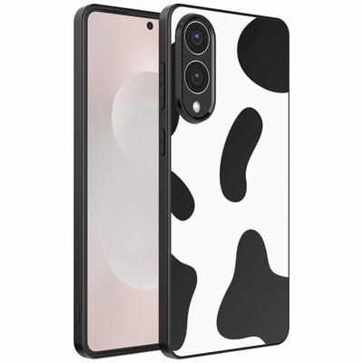 Geschikt voor Samsung Galaxy S25 Edge Telefoonhoesje met Koeienvlekken Opdruk - TPU Backcover Case With Cow Patches Design - Smartphonica geschikt voor Samsung Galaxy S25 Edge