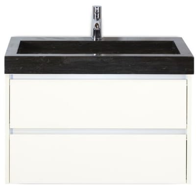 Dante Badmeubelset 80 cm - Wit Hoogglans - Wastafel Hardsteen Wit Lucca