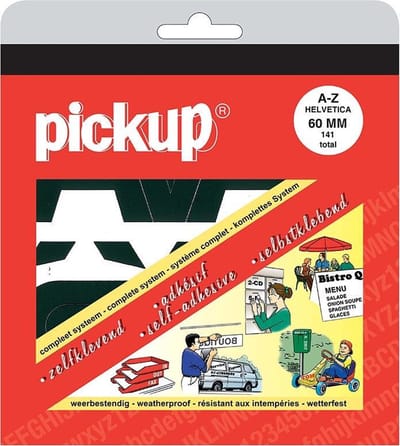 Pickup plakletters boekje Helvetica zwart - 60 mm - 6 cm