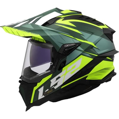 LS2 MX701 Explorer Spire Groen H-Vis Geel 06 Adventure Motorhelm - Helm