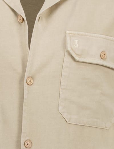 beige Butcher of Blue Mikey overshirt korte mouw