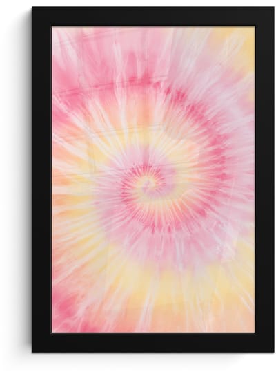 Poster in lijst - Fotolijst 20x30 cm - Posters - Patroon - Tie Dye - Pasteltinten - Roze - Posterlijst zwart - Decoratie - Wanddecoratie woonkamer - Muurdecoratie slaapkamer