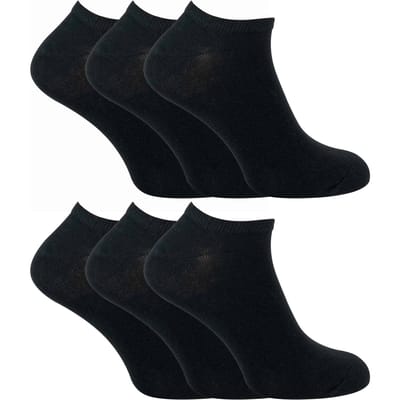 Set van 6 uniseks ademende, katoenrijke sneakersokken - Zwart
